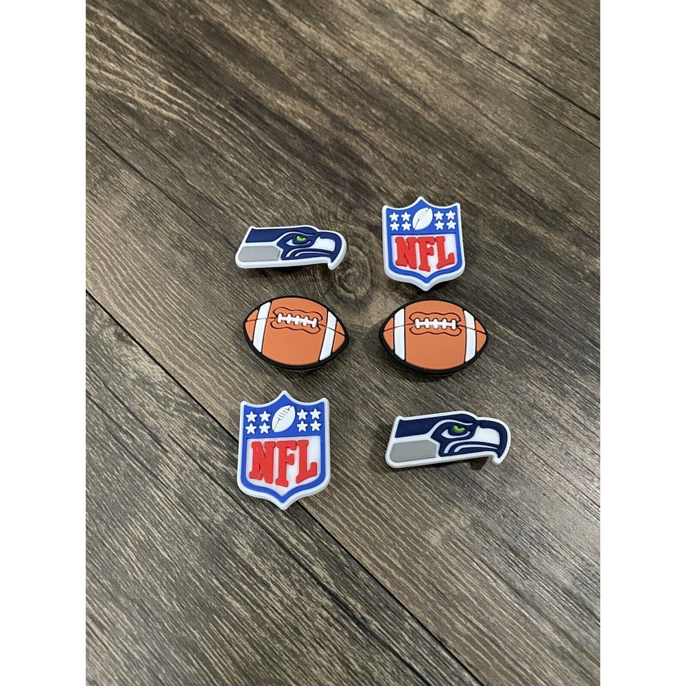 Seattle Seahawks Football Team Sports Charm For Crocs Shoe Charms - 6 Pieces
